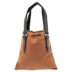 مملوكة مسبقًا Yves Saint Laurent Brown Canvas and Velvet Drawstring Kahala Tote