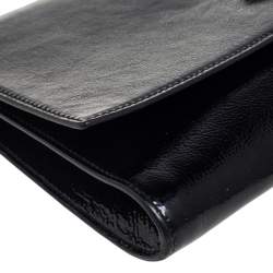 Pre Owned Yves Saint Laurent Black Patent Leather Belle De Jour Flap Clutch