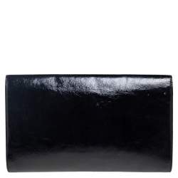 Pre Owned Yves Saint Laurent Black Patent Leather Belle De Jour Flap Clutch