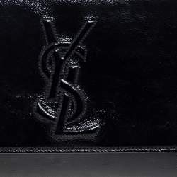 Pre Owned Yves Saint Laurent Black Patent Leather Belle De Jour Flap Clutch