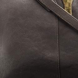 Pre Owned Yves Saint Laurent Grey Leather Small Cabas Chyc Tote