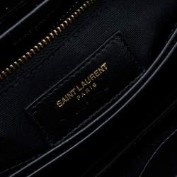 Pre Owned Saint Laurent Black Velvet Loulou Shoulder Bag