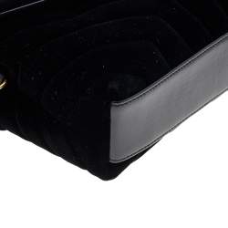 Pre Owned Saint Laurent Black Velvet Loulou Shoulder Bag