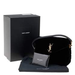 Pre Owned Saint Laurent Black Velvet Loulou Shoulder Bag