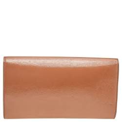 Pre Owned Yves Saint Laurent Beige Patent Leather Belle De Jour Clutch