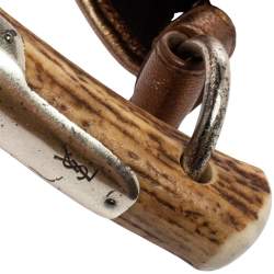 Pre Owned Yves Saint Laurent Bronze Leather Mombasa Horn Hobo