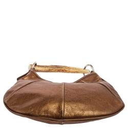 Pre Owned Yves Saint Laurent Bronze Leather Mombasa Horn Hobo