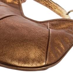 Pre Owned Yves Saint Laurent Bronze Leather Mombasa Horn Hobo