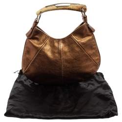 Pre Owned Yves Saint Laurent Bronze Leather Mombasa Horn Hobo