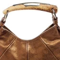 Pre Owned Yves Saint Laurent Bronze Leather Mombasa Horn Hobo