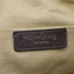 Pre Owned Yves Saint Laurent Brown Perforated Leather Medium Easy Y Satchel