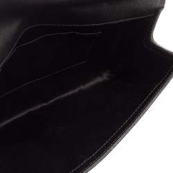 Pre Owned Yves Saint Laurent Black Textured Leather Y-Ligne Clutch