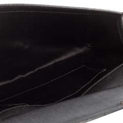 Pre Owned Yves Saint Laurent Black Textured Leather Y-Ligne Clutch