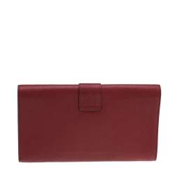 مملوكة مسبقًا حقيبة كلتش إيف سان لوران واي- لين جلد أحمر