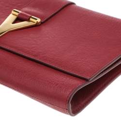 مملوكة مسبقًا حقيبة كلتش إيف سان لوران واي- لين جلد أحمر