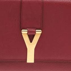 مملوكة مسبقًا حقيبة كلتش إيف سان لوران واي- لين جلد أحمر