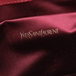 مملوكة مسبقًا حقيبة كلتش إيف سان لوران واي- لين جلد أحمر