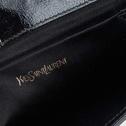Pre Owned Yves Saint Laurent Black Patent Leather Belle De Jour Flap Clutch