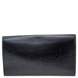 Pre Owned Yves Saint Laurent Black Patent Leather Belle De Jour Flap Clutch