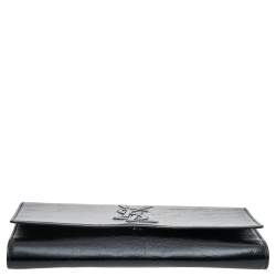 Pre Owned Yves Saint Laurent Black Patent Leather Belle De Jour Flap Clutch