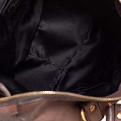 Pre Owned Yves Saint Laurent Beige Glossy Leather Rive Gauche Satchel