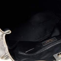 Pre Owned Yves Saint Laurent Metallic Silver Leather Large Y Mail Tote