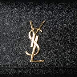 Pre Owned حقيبة كتف بسلسلة سان لوران كيت جلد أسود