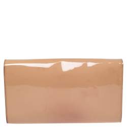Pre Owned Yves Saint Laurent Beige Patent Leather Belle De Jour Flap Clutch