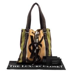 مملوكة مسبقًا حقيبة يد توتس إيف سان لوران كاهالا قطيفة وكانفاس متعدد الألوان برباط