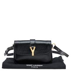 Pre Owned Yves Saint Laurent Black Patent Chyc Mini Belt Bag