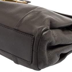 Pre Owned حقيبة كتف أيف سان لوران داندي جلد رمادي