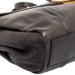 Pre Owned حقيبة كتف أيف سان لوران داندي جلد رمادي