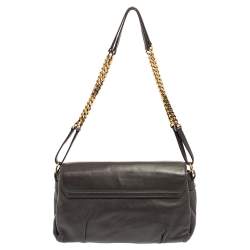 Pre Owned حقيبة كتف أيف سان لوران داندي جلد رمادي