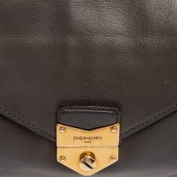 Pre Owned حقيبة كتف أيف سان لوران داندي جلد رمادي