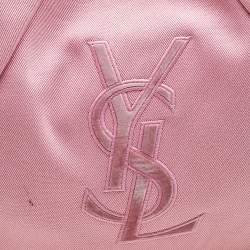 Pre Owned Yves Saint Laurent Pink Canvas And Leather Vincennes Mombasa Hobo
