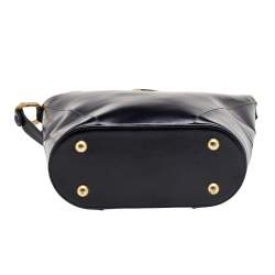 Pre Owned حقيبة كتف ايف سان لوران فينتدج جلد أسود 