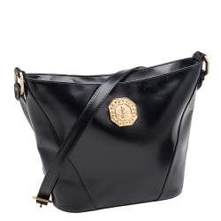 Pre Owned حقيبة كتف ايف سان لوران فينتدج جلد أسود 