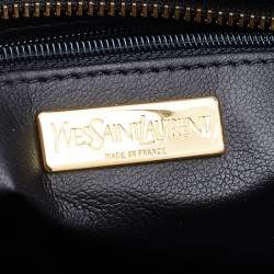 Pre Owned حقيبة كتف ايف سان لوران فينتدج جلد أسود 