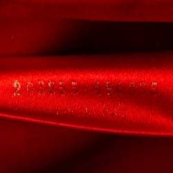 Pre Owned Yves Saint Laurent Orange Textured Patent Leather Belle De Jour Flap Clutch