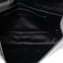 Pre Owned Yves Saint Laurent Black Patent Leather Belle De Jour Clutch