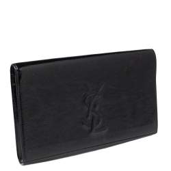 Pre Owned Yves Saint Laurent Black Patent Leather Belle De Jour Clutch