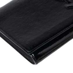 Pre Owned Yves Saint Laurent Black Patent Leather Belle De Jour Clutch