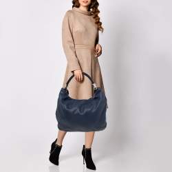 Pre Owned Yves Saint Laurent Navy Blue Leather Limited Series for Dubai 2/36 Roady Hobo