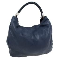 Pre Owned Yves Saint Laurent Navy Blue Leather Limited Series for Dubai 2/36 Roady Hobo