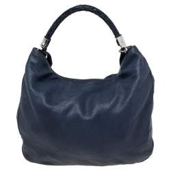 Pre Owned Yves Saint Laurent Navy Blue Leather Limited Series for Dubai 2/36 Roady Hobo