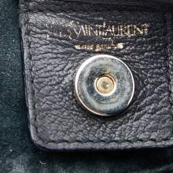 مملوكة مسبقًا حقيبة هوبو إيف سان لوران سان. تروبيز جلد أسود بقرون 