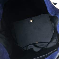 مملوكة مسبقًا حقيبة يد توتس  إيف سان لوران داون تاون جلد أزرق كحلي لامع 