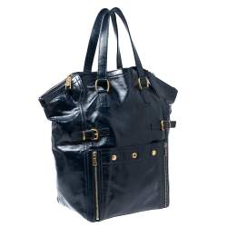 مملوكة مسبقً ا حقيبة يد توتس  إيف سان لوران داون تاون جلد أزرق كحلي لامع 