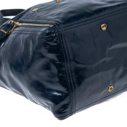 مملوكة مسبقًا حقيبة يد توتس  إيف سان لوران داون تاون جلد أزرق كحلي لامع 