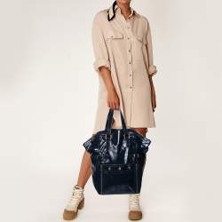 مملوكة مسبقًا حقيبة يد توتس  إيف سان لوران داون تاون جلد أزرق كحلي لامع 